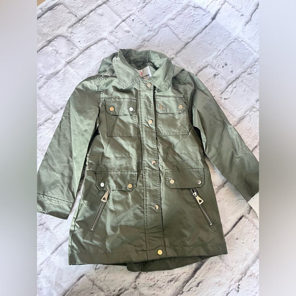 Urban Republic girls military hooded rain jacket new size 5
